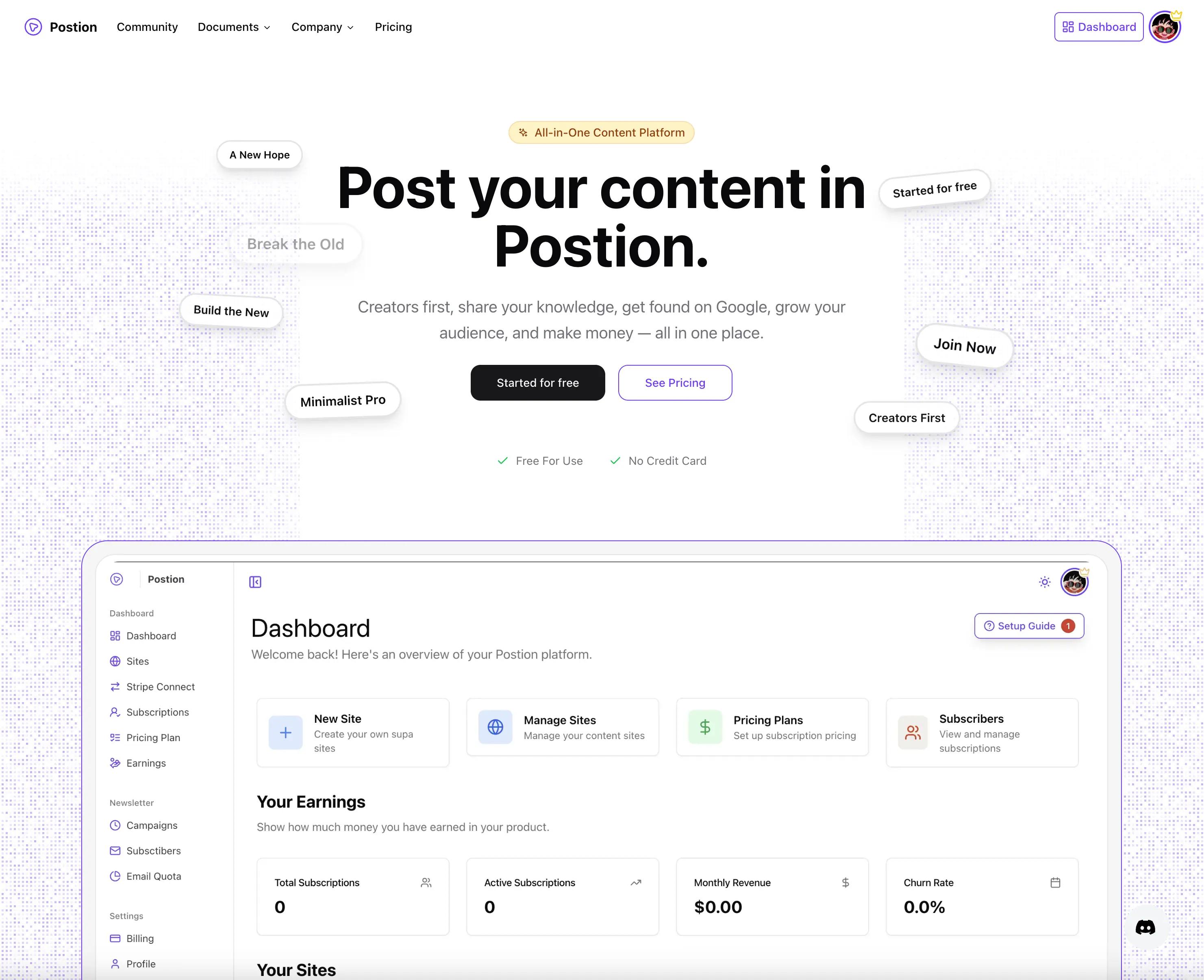 What is Postion? The All-in-One Creator Platform (A Substack & Ghost Alternative)