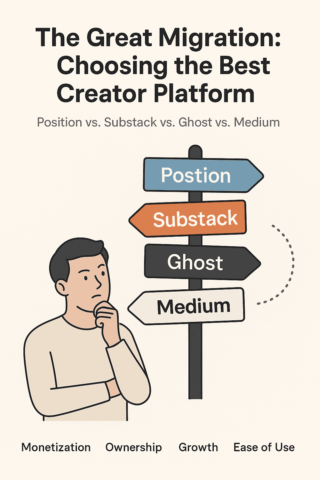 Best Creator Platform 2025: A Comparison of Postion vs. Substack vs. Ghost vs. Medium